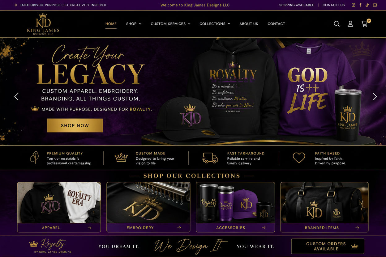 King James Designs Hero Banner